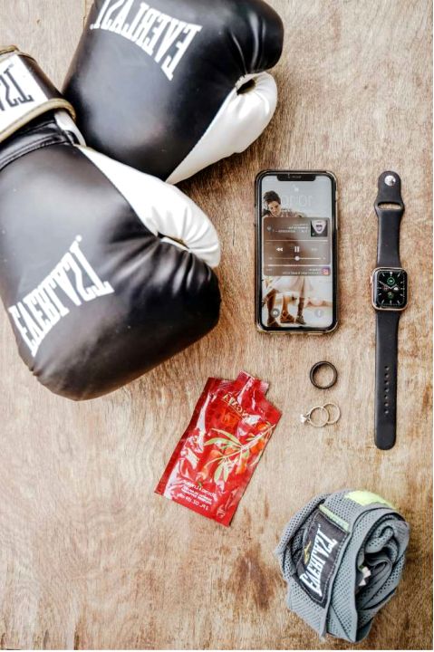 Punching bag closeup